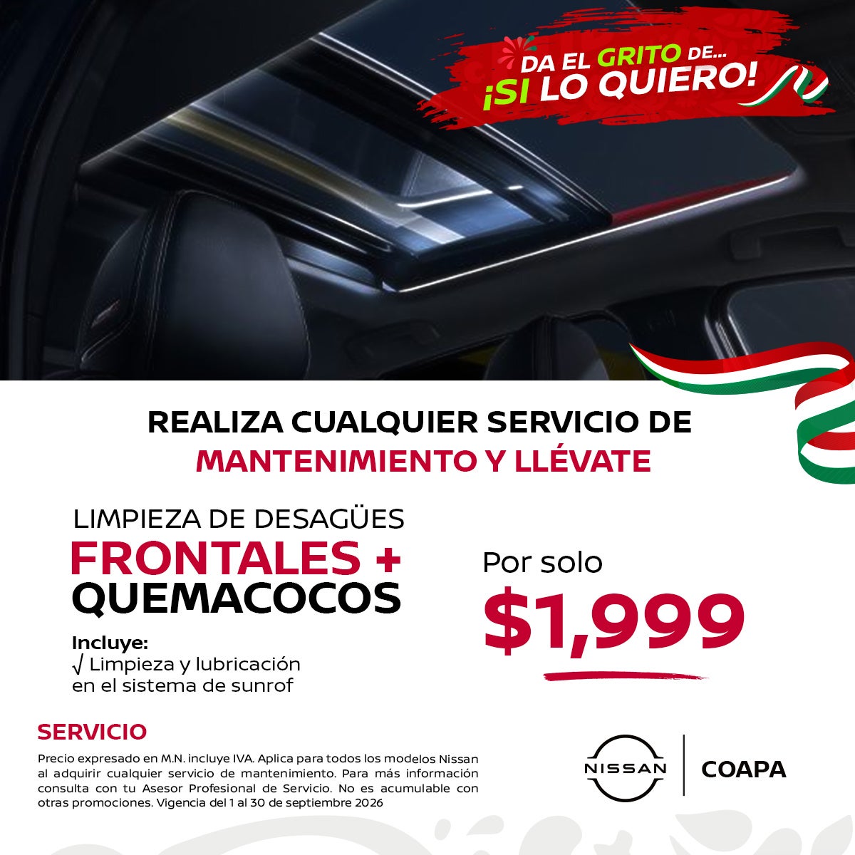 Limpieza de desagües frontales y quemacocos por $1,999